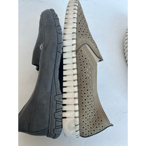 SKECHERS Women’s Sepulveda Blvd Taupe Laser Cut Round Toe Slip On Shoe Sz 9 - Picture 9 of 11